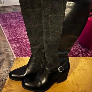 Borne Hillman wool/leather boots knee high